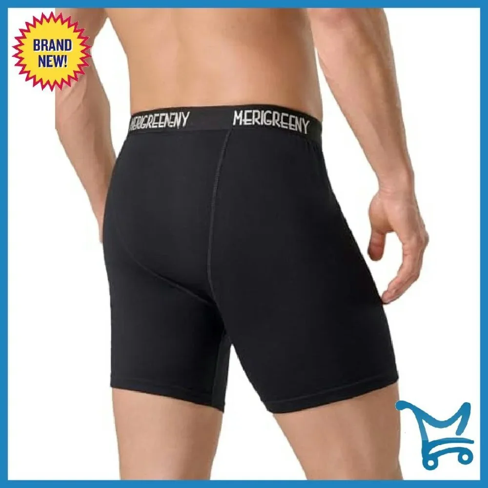 Men's 100% Merino Wool Boxer Briefs - Breathable Moisture-Wicking Underwear